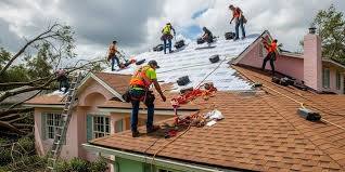 Happy homeowner with new roof